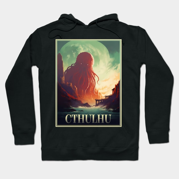 Cthulhu Poster Hoodie by RetroPandora